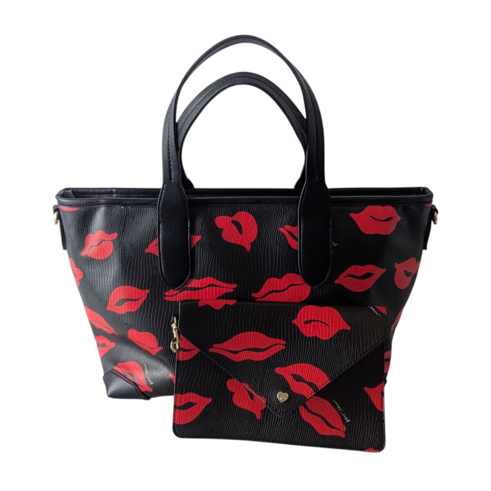 Black and Red Lips Tote Bag